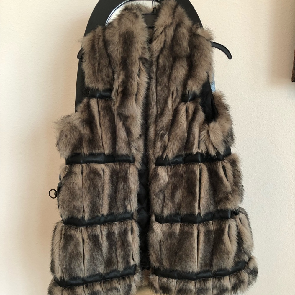Buffalo by David Britton Mixed media faux fur vest